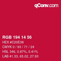 Color code: RGB 194 14 56 | qconv.com