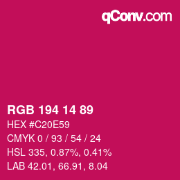 Color code: RGB 194 14 89 | qconv.com