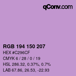 カラーコード: RGB 194 150 207 | qconv.com