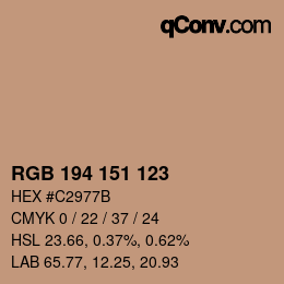 Color code: RGB 194 151 123 | qconv.com