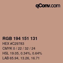 カラーコード: RGB 194 151 131 | qconv.com
