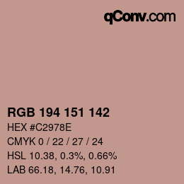 Color code: RGB 194 151 142 | qconv.com