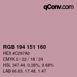 Color code: RGB 194 151 160 | qconv.com