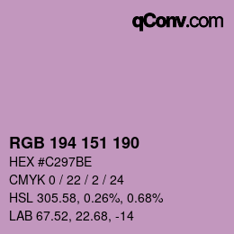 Color code: RGB 194 151 190 | qconv.com