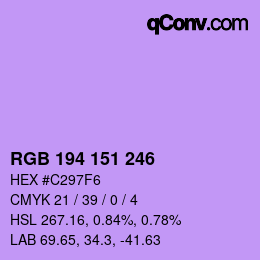 Color code: RGB 194 151 246 | qconv.com