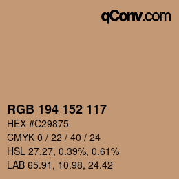 Color code: RGB 194 152 117 | qconv.com