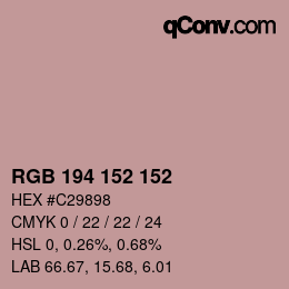 Color code: RGB 194 152 152 | qconv.com