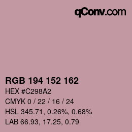 Color code: RGB 194 152 162 | qconv.com