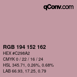 カラーコード: RGB 194 152 162 | qconv.com