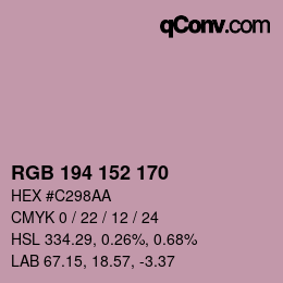Color code: RGB 194 152 170 | qconv.com