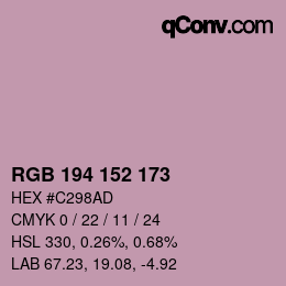 Color code: RGB 194 152 173 | qconv.com