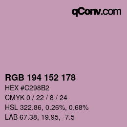 カラーコード: RGB 194 152 178 | qconv.com