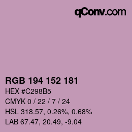 カラーコード: RGB 194 152 181 | qconv.com
