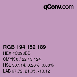 Color code: RGB 194 152 189 | qconv.com