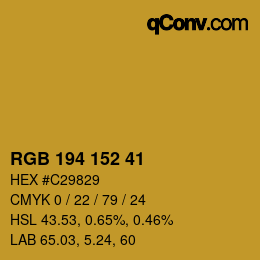 颜色代码: RGB 194 152 41 | qconv.com