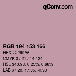 Color code: RGB 194 153 166 | qconv.com