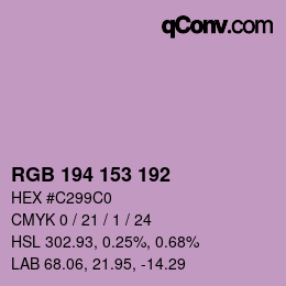 Color code: RGB 194 153 192 | qconv.com