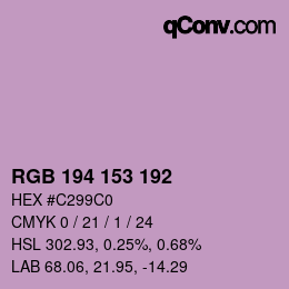 Color code: RGB 194 153 192 | qconv.com