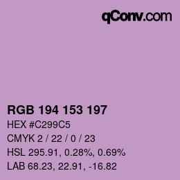 Código de color: RGB 194 153 197 | qconv.com