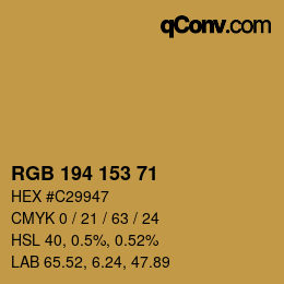 Farbcode: RGB 194 153 71 | qconv.com
