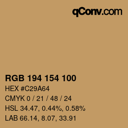 Color code: RGB 194 154 100 | qconv.com