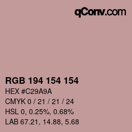 Farbcode: RGB 194 154 154 | qconv.com