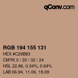 カラーコード: RGB 194 155 131 | qconv.com