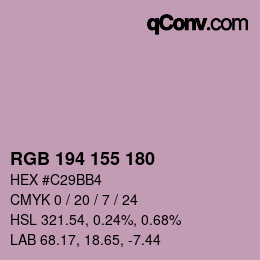 Color code: RGB 194 155 180 | qconv.com
