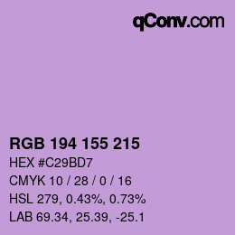 Código de color: RGB 194 155 215 | qconv.com