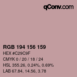 カラーコード: RGB 194 156 159 | qconv.com