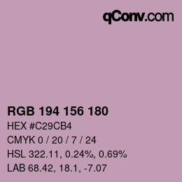 Farbcode: RGB 194 156 180 | qconv.com
