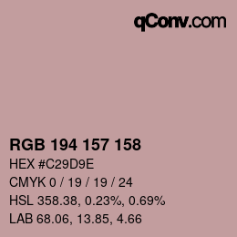 Color code: RGB 194 157 158 | qconv.com