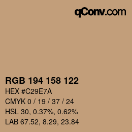 颜色代码: RGB 194 158 122 | qconv.com