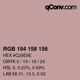 カラーコード: RGB 194 158 158 | qconv.com