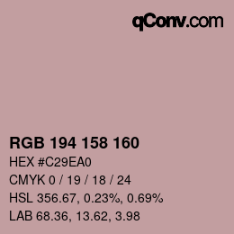 Color code: RGB 194 158 160 | qconv.com