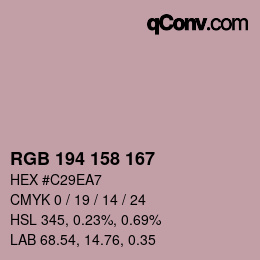 颜色代码: RGB 194 158 167 | qconv.com