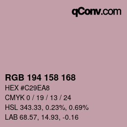 颜色代码: RGB 194 158 168 | qconv.com