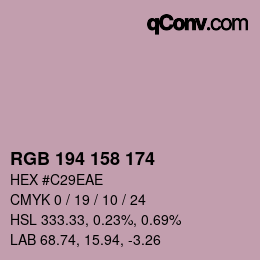 Color code: RGB 194 158 174 | qconv.com