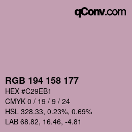 颜色代码: RGB 194 158 177 | qconv.com