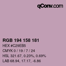 カラーコード: RGB 194 158 181 | qconv.com