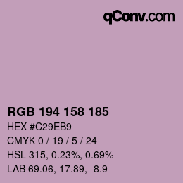 カラーコード: RGB 194 158 185 | qconv.com