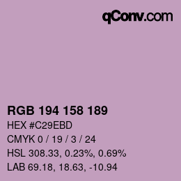 カラーコード: RGB 194 158 189 | qconv.com