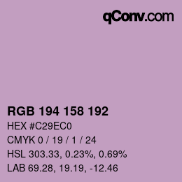 颜色代码: RGB 194 158 192 | qconv.com