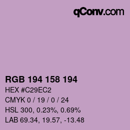 颜色代码: RGB 194 158 194 | qconv.com