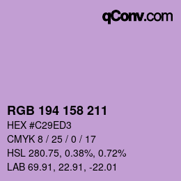 颜色代码: RGB 194 158 211 | qconv.com