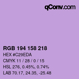 カラーコード: RGB 194 158 218 | qconv.com