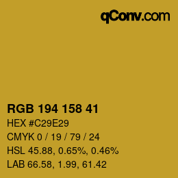カラーコード: RGB 194 158 41 | qconv.com