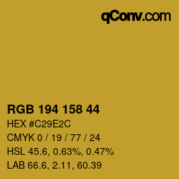 カラーコード: RGB 194 158 44 | qconv.com