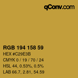 カラーコード: RGB 194 158 59 | qconv.com