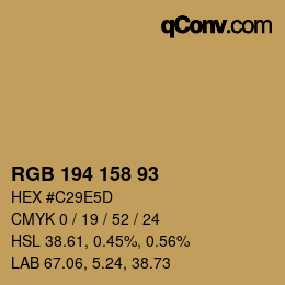 カラーコード: RGB 194 158 93 | qconv.com